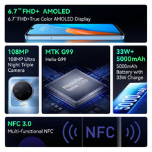 Cargar imagen en el visor de la galería, infinix NOTE 12 PRO 4G NFC Smartphone Helio G99 Processor 6.7 AMOLED Display 108MP Triple Camera Mobile Phone INFINIX
